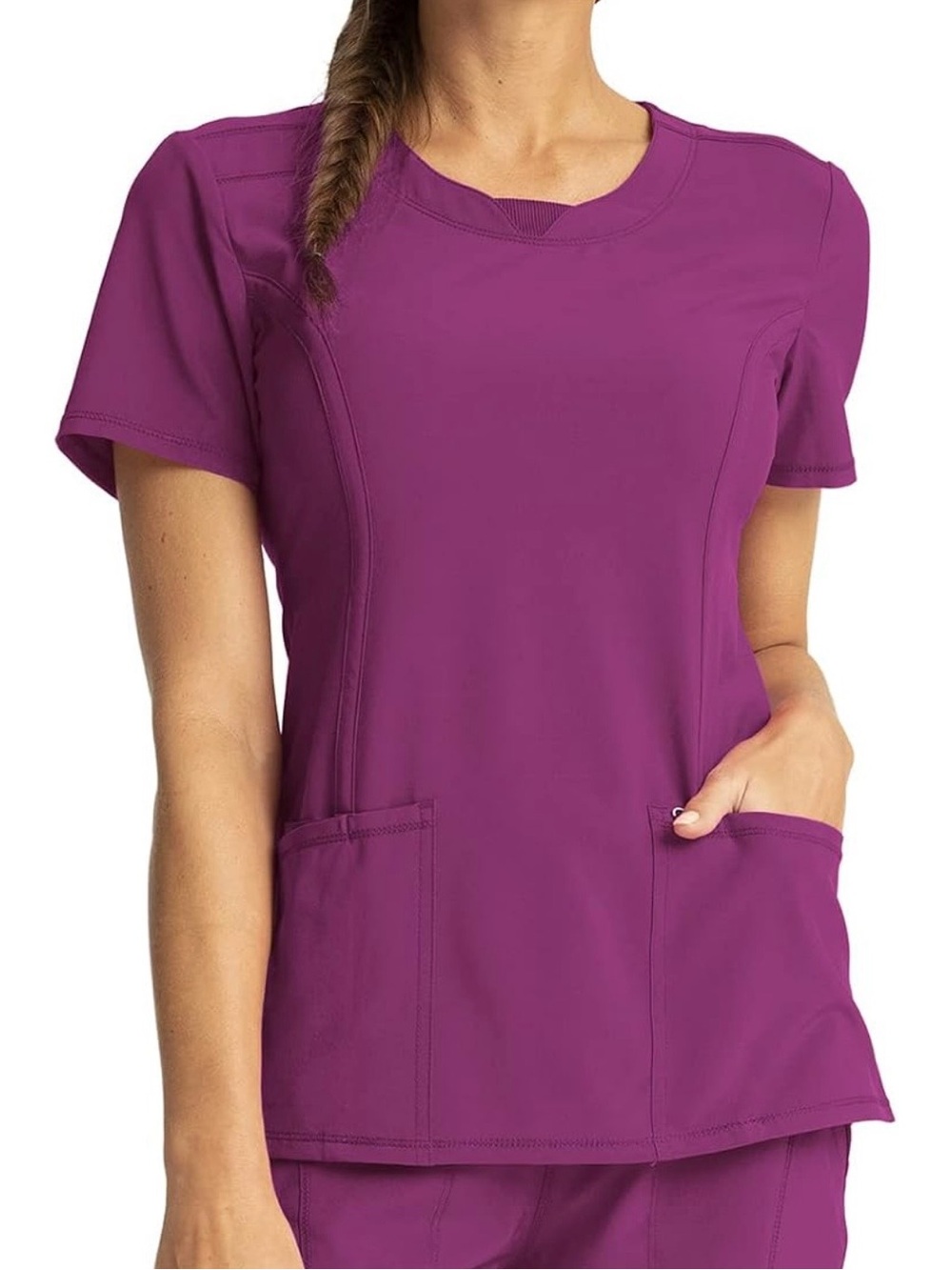 Women's Cherokee Infinity Wine Color Medical Scrub Top